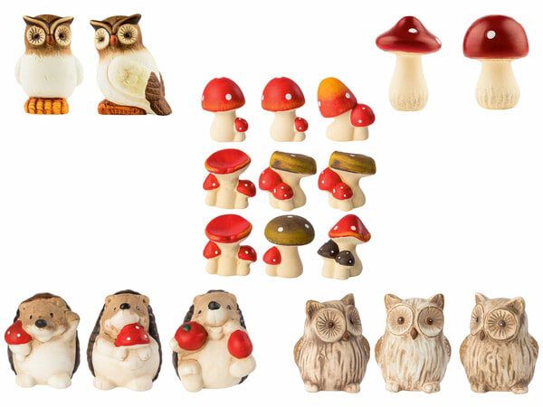 Decorative Figurine Sets – Mushroom & Animal Collection