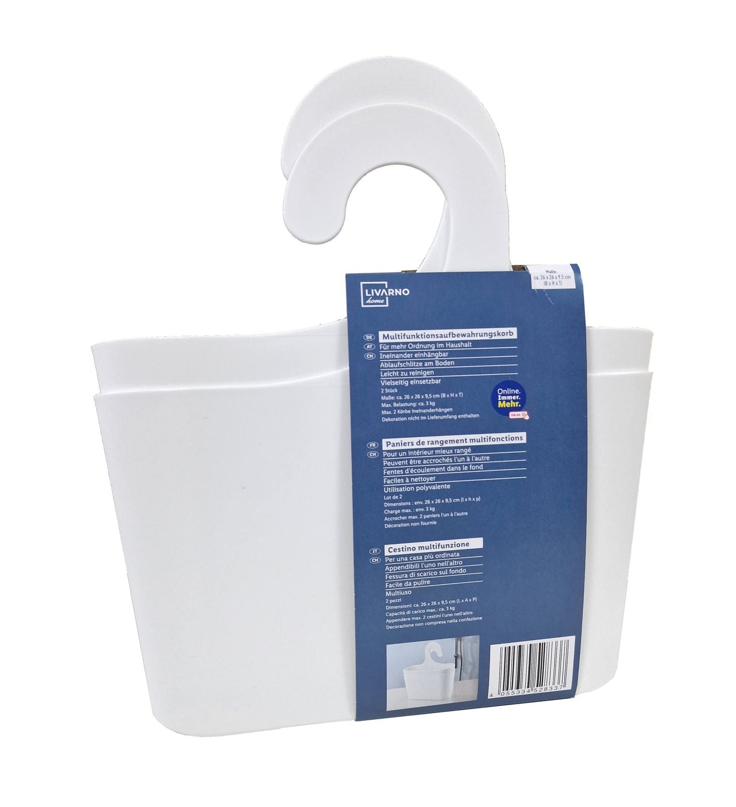 Plastic Bathroom Basket – Storage Organizer (Set of 2)