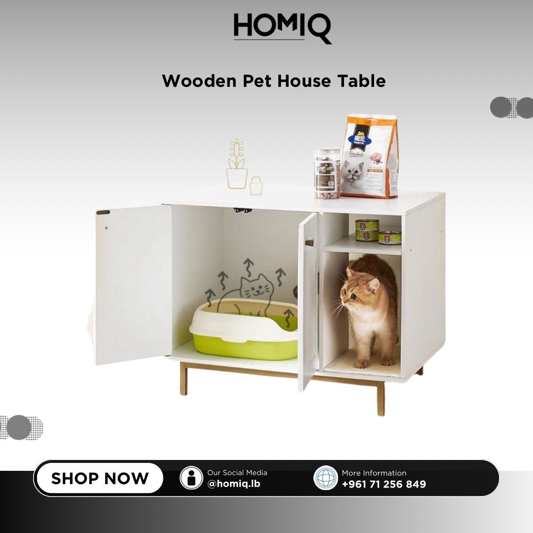 Wooden Cat Pet House Table – Stylish Cat Shelter & Furniture